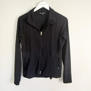 ATHLETA Women’s Black CHAKRA Jacket In Powervita Yoga Mesh Vented Size M Petite